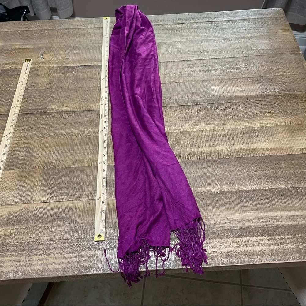 Chic Purple Scarf with Fringe